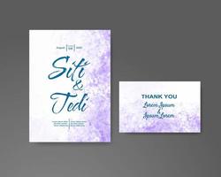 Wedding invitation with abstract watercolor background vector