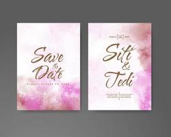 Wedding invitation with abstract watercolor background vector