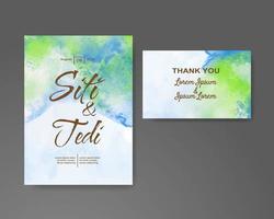 Wedding invitation with abstract watercolor background vector