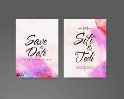 Wedding invitation with abstract watercolor background vector