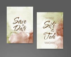 Wedding invitation with abstract watercolor background vector