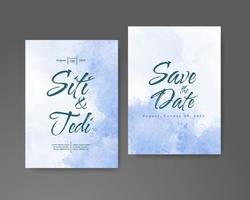 Wedding invitation with abstract watercolor background vector