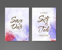 Wedding invitation with abstract watercolor background vector