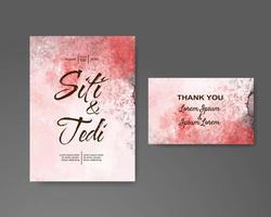 Wedding invitation with abstract watercolor background vector