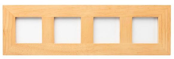Four slot photo frame with blank spaces for pictures or text isolated on a white background