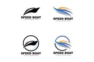 Speed Boat Logo, Fast Cargo Ship Vector, Sailboat, Design For Ship Manufacturing Company, Waterway Shipping, Marine Vehicles, Transportation vector