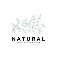 Simple Botanical Leaf and Flower Logo, Vector Natural Line Style, Decoration Design, Banner, Flyer, Wedding Invitation, and Product Branding