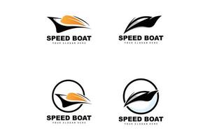 Speed Boat Logo, Fast Cargo Ship Vector, Sailboat, Design For Ship Manufacturing Company, Waterway Shipping, Marine Vehicles, Transportation vector