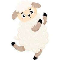 Cute happy sheep vector