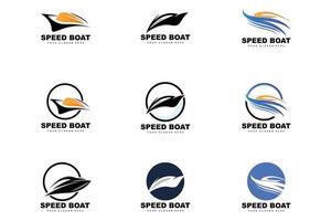 Speed Boat Logo, Fast Cargo Ship Vector, Sailboat, Design For Ship Manufacturing Company, Waterway Shipping, Marine Vehicles, Transportation vector