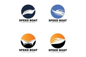 Speed Boat Logo, Fast Cargo Ship Vector, Sailboat, Design For Ship Manufacturing Company, Waterway Shipping, Marine Vehicles, Transportation vector