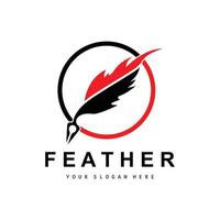 Feather Logo, Animal Wing Design, Vector Icon Template Simple