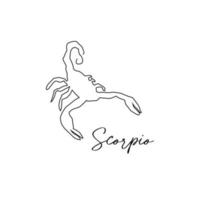 Astrology zodiac sign Scorpio horoscope symbol in line art style isolated on white background vector