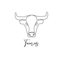 Astrology zodiac sign Taurus horoscope symbol in line art style isolated on white background vector