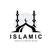 mezquita logo, vector islámico, islámico día Ramadán diseño, eid eid, y eidul adha