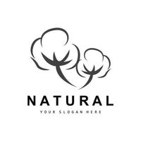 Cotton Logo, Natural Biological Organic Plant Design, Beauty Textile and Clothing Vector, Soft Cotton Flowers vector