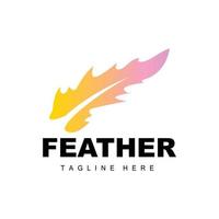 Feather Logo, Abstract Simple Feather Design, Wing Feather Vector, Pencil Stationery, Simple Icon vector