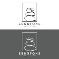 diseño de logotipo de piedra de equilibrio, piedra de terapia vectorial, piedra de masaje, piedra caliente y zenstone, ilustración de marca de producto vector