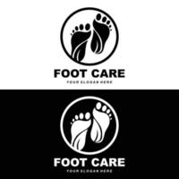 cuidado de los pies diseño de logotipo salud ilustración mujer pedicura salón vector