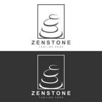 diseño de logotipo de piedra de equilibrio, piedra de terapia vectorial, piedra de masaje, piedra caliente y zenstone, ilustración de marca de producto vector