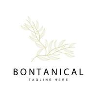 botánico logo, naturaleza planta diseño, flor planta icono vector con línea modelo