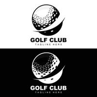 vector icono logo pelota de golf, palo y golf. juegos al aire libre, ilustración de concepto retro