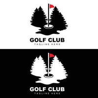 vector icon logo golf ball, stick, and golfing. Outdoor Games, retro concept illustration