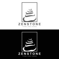 diseño de logotipo de piedra de equilibrio, piedra de terapia vectorial, piedra de masaje, piedra caliente y zenstone, ilustración de marca de producto vector