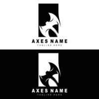 Ax Logo Design, War Tool Illustration and Woodcutter Vector