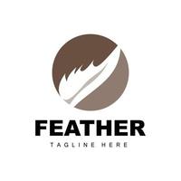 Feather Logo, Abstract Simple Feather Design, Wing Feather Vector, Pencil Stationery, Simple Icon vector