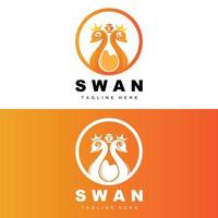 Swan Logo Design, Duck Animal Illustration, Company Brand Template Vector