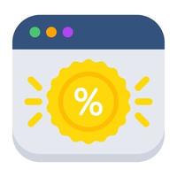 Modern design icon of discount website vector