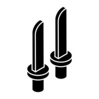 A creative design icon of daggers vector