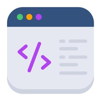 un diseño de icono de codificación web vector