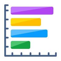 Trendy design icon of horizontal bar chart vector