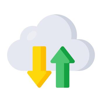 Editable design icon of cloud data transfer vector