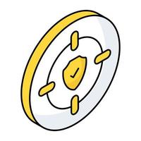 An editable design icon of security shield vector