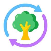 An editable design icon of tree recycling vector