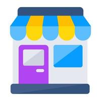 A flat design icon of shop architecture vector