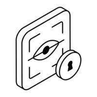 A colored design icon of iris recognition vector