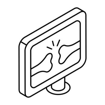 A linear design icon of broken bone vector
