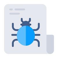 Conceptual flat design icon of infected document vector