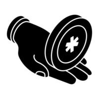 An editable design icon of medical hand vector