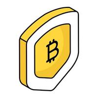 un diseño de icono de seguridad bitcoin vector