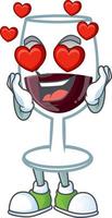 Red glass of wine cartoon character style vector