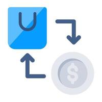 Conceptual flat design icon of cash on delivery vector