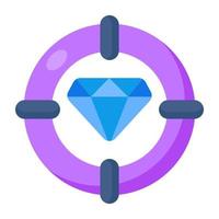 moderno diseño icono de diamante objetivo vector