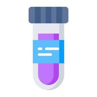 un icono de diseño editable de tubo de muestra, aparato de laboratorio vector