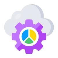 un único diseño icono de nube datos administración vector