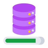 Conceptual flat design icon of database loading vector